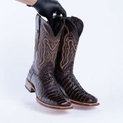 Print Croc Tail Brown Cowboy Boots