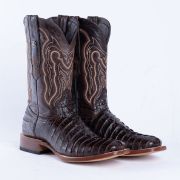 Print Croc Tail Brown Cowboy Boots