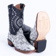 Black & White Hair On Cowhide Cowgirl Boots