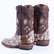 Brown & White Hair On Cowhide Cowgirl Boots