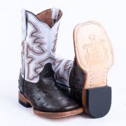 Ostrich Print Brown Cowgirl Boots