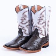 Ostrich Print Brown Cowgirl Boots