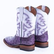 Ostrich Print Purple Cowgirl Boots