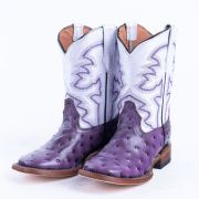 Ostrich Print Purple Cowgirl Boots