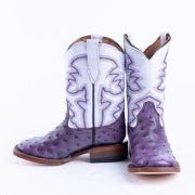 Ostrich Print Purple Cowgirl Boots
