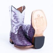 Ostrich Print Purple Cowgirl Boots