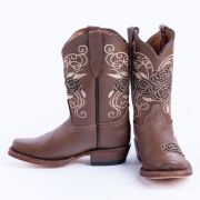 Sand With Brown Rose Inlay Cowgirl Boots