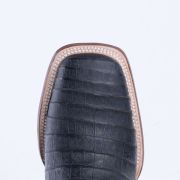 Caiman Belly Black Print Western Boots With Hybrid Sole