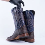 Caiman Belly Brown Western Boots Whit Hybrid Sole