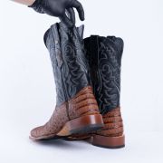 Caiman Belly Cognac Western Boots Whit Hybrid Sole