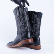 Croc Hornback Black Print Western Boots