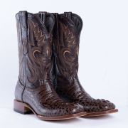 Croc Hornback Brown Print Western Boots