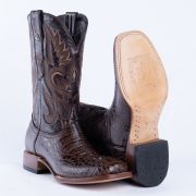 Croc Hornback Brown Print Western Boots