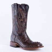 Croc Hornback Brown Print Western Boots
