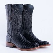 Croc Tail Black Print Western Boots