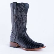 Croc Tail Black Print Western Boots