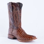 Croc Tail Cognac Print Western Boots