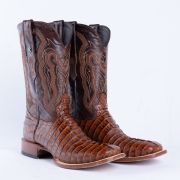 Croc Tail Cognac Print Western Boots