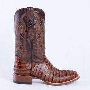 Croc Tail Cognac Print Western Boots