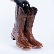 Croc Tail Cognac Print Western Boots