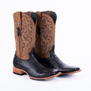Croc Belly Black Western Boots Hybrid Sole