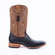 Croc Belly Black Western Boots Hybrid Sole