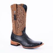 Croc Belly Black Western Boots Hybrid Sole