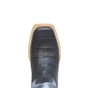 Croc Belly Matte Black Cowboy Boots