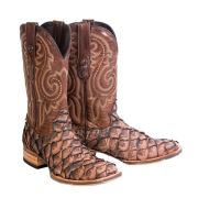 Fish Mustang brown Cowboy Boots ATX sole