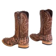 Fish Mustang brown Cowboy Boots ATX sole