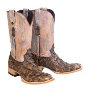 Fish Petrified Oak Cowboy Boots