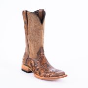 Genuine HandTooled Light Brown Cowboy Boots