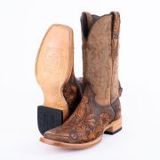 Genuine HandTooled Light Brown Cowboy Boots
