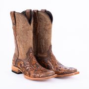 Genuine HandTooled Light Brown Cowboy Boots