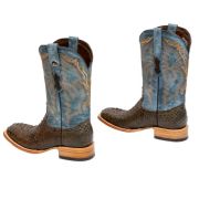 Matte Python Brown Cowboy Boots