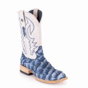 Monster Fish Matte Sky Blue Cowboy Boots