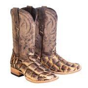 Monster Fish Toast Beige Cowboy Boots EE-WIDE