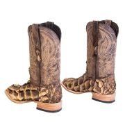 Monster Fish Toast Beige Cowboy Boots EE-WIDE