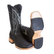 Python Matte Black Cowboy Boots With Hybrid Sole
