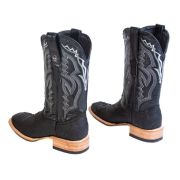 Python Matte Black Cowboy Boots With Hybrid Sole