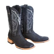 Python Matte Black Cowboy Boots With Hybrid Sole