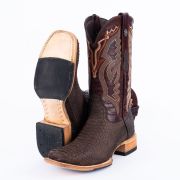 Python Matte Brown Cowboy Boots