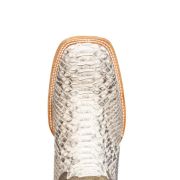 Python Matte Natural Cowboy Boots With Hybrid Sole
