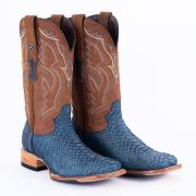 Python Nobuck Blue Cowboy Boots