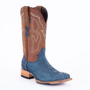 Python Nobuck Blue Cowboy Boots