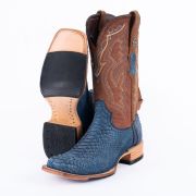Python Nobuck Blue Cowboy Boots