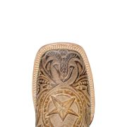 HandTooled Horseshoe Mocha Western Boots EE