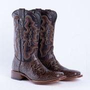 HandTooled Brown Print Western Boots