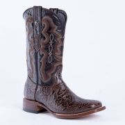 HandTooled Brown Print Western Boots
