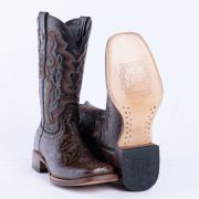 HandTooled Brown Print Western Boots